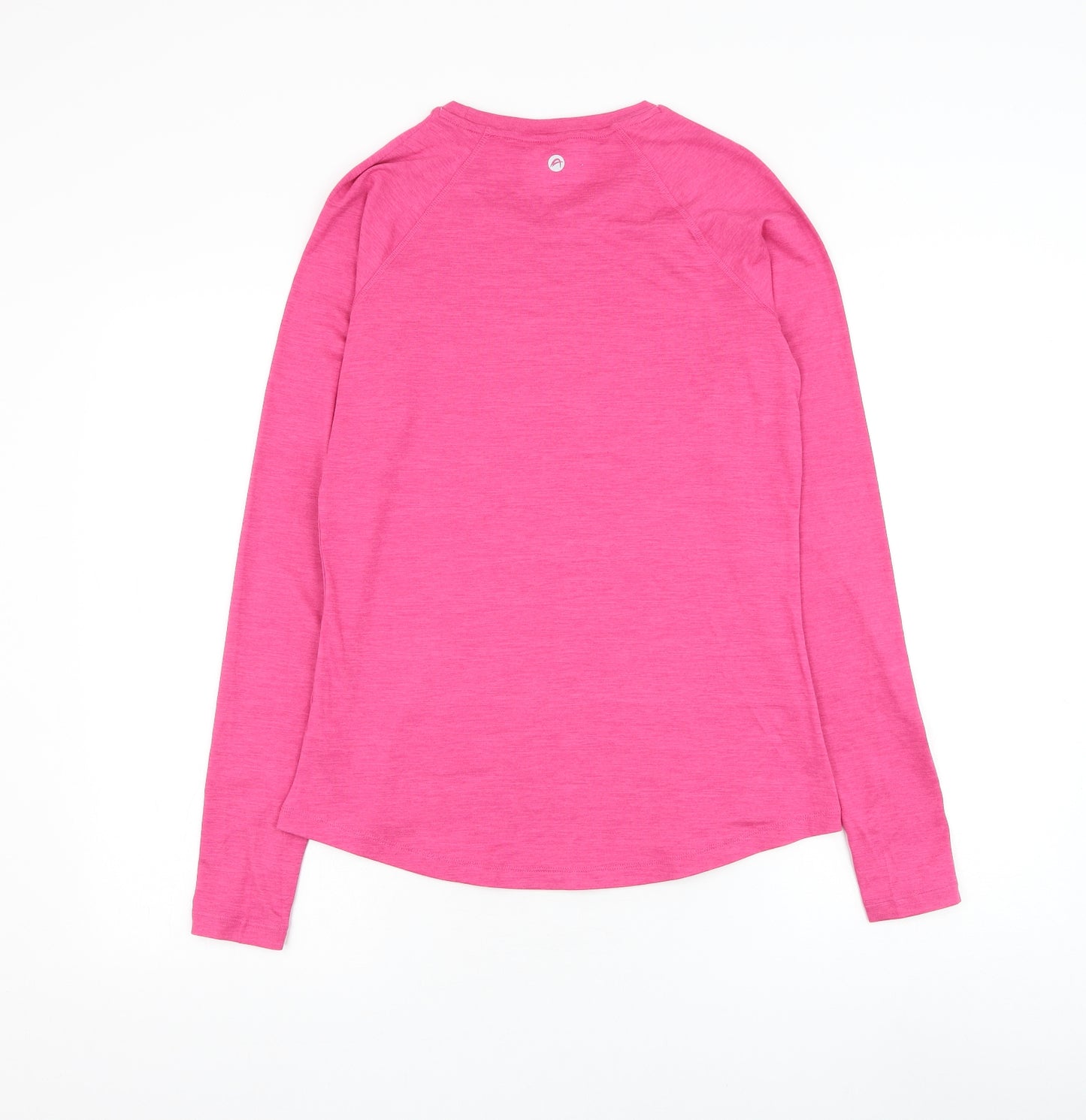 F&F Womens Pink Polyester Basic T-Shirt Size 12 Round Neck Pullover