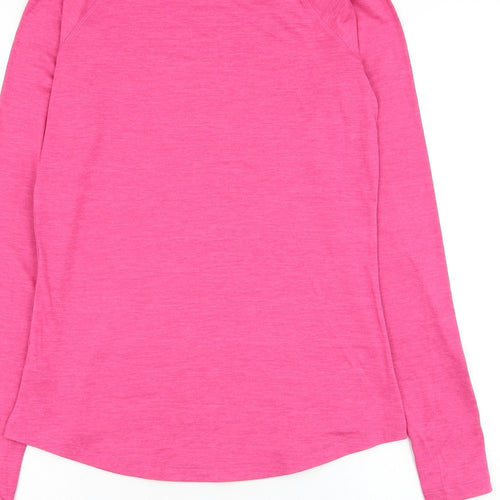 F&F Womens Pink Polyester Basic T-Shirt Size 12 Round Neck Pullover