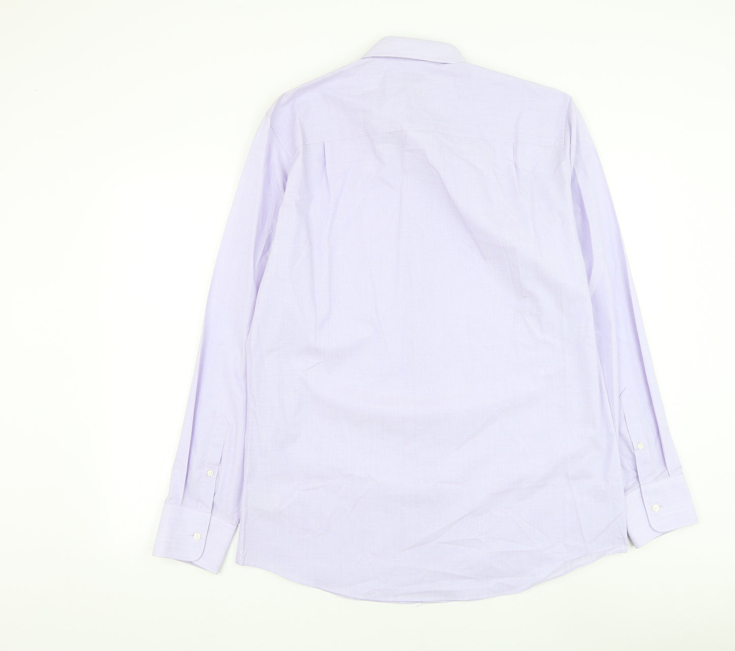 NEXT Mens Purple Polyester Dress Shirt Size 16 Collared Button