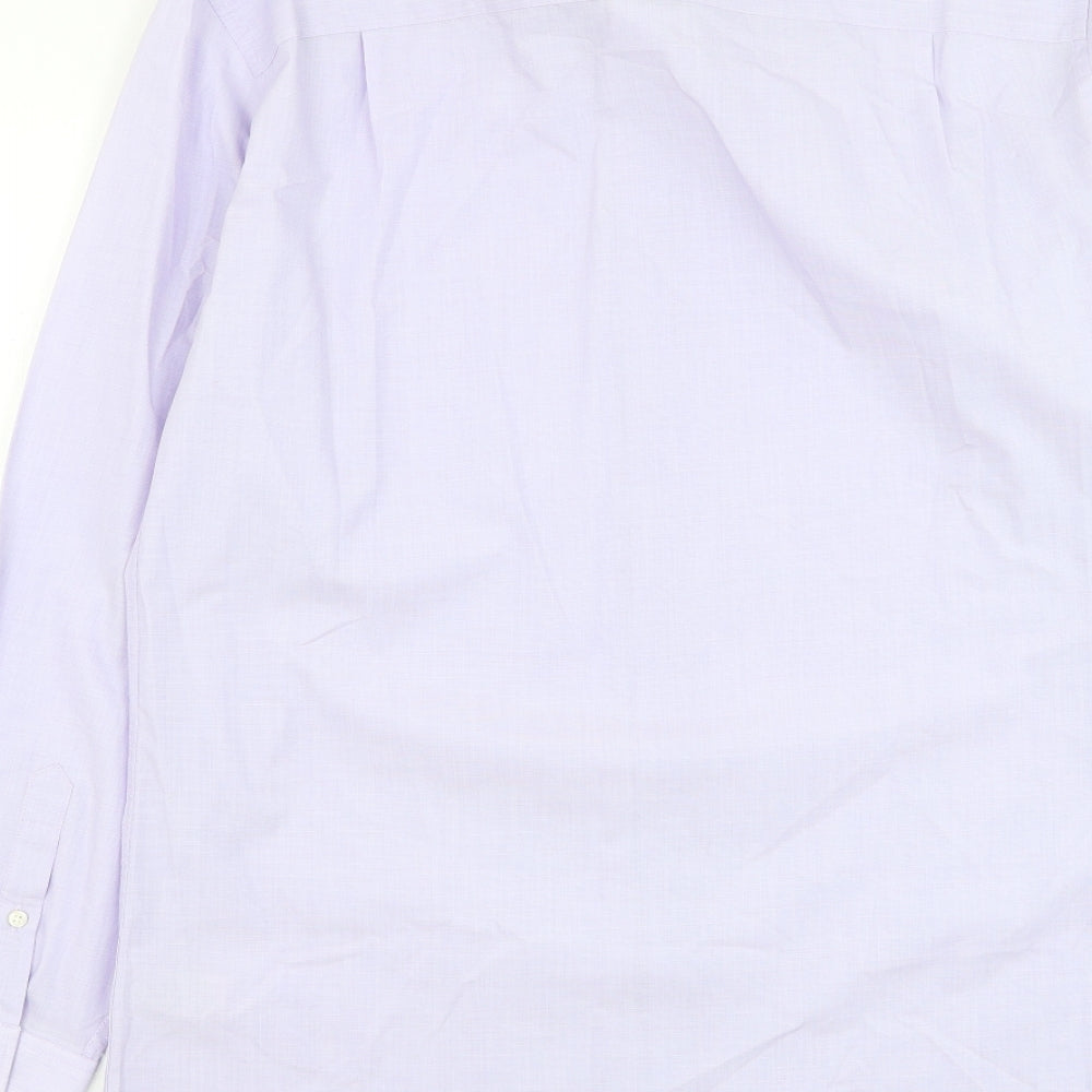 NEXT Mens Purple Polyester Dress Shirt Size 16 Collared Button