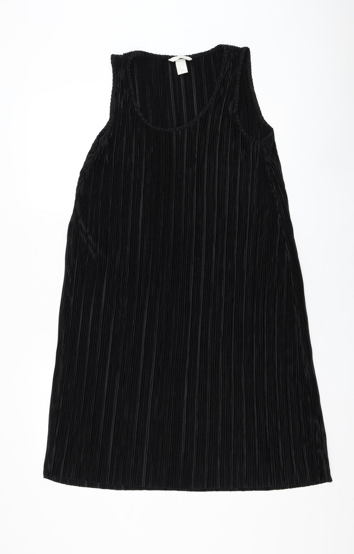 H&M Womens Black Polyester Shift Size S Round Neck Pullover