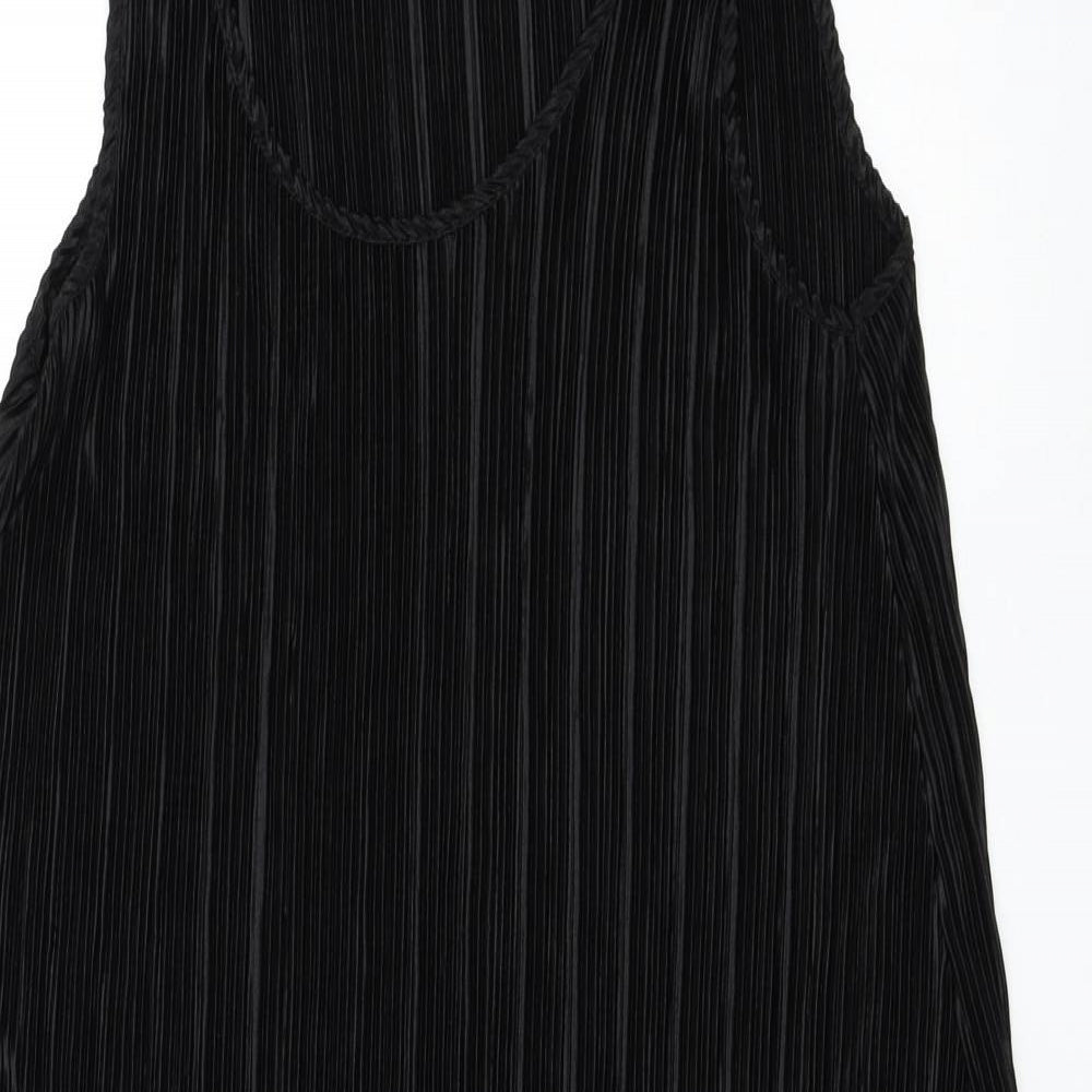 H&M Womens Black Polyester Shift Size S Round Neck Pullover