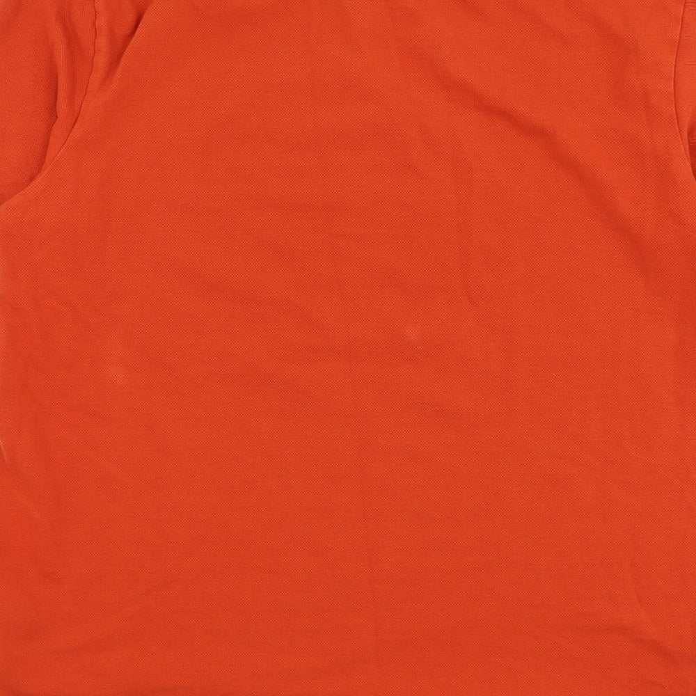 NEXT Mens Orange Cotton Polo Size L Collared Pullover