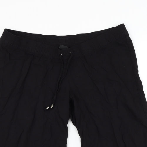 NEXT Womens Black Viscose Bermuda Shorts Size 8 L16 in Regular Drawstring