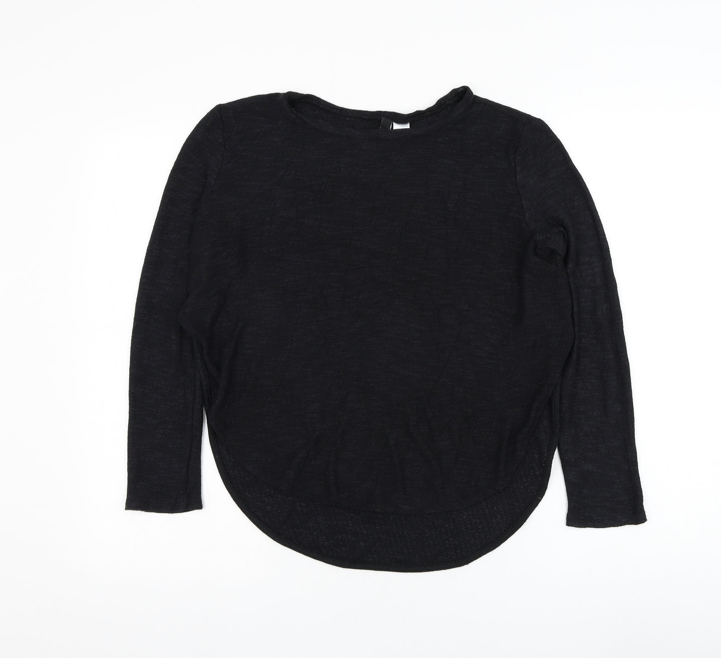 H&M Womens Black Round Neck Viscose Pullover Jumper Size S
