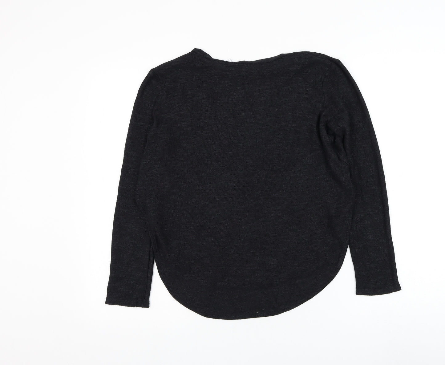 H&M Womens Black Round Neck Viscose Pullover Jumper Size S
