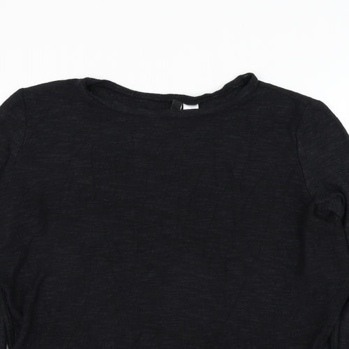 H&M Womens Black Round Neck Viscose Pullover Jumper Size S