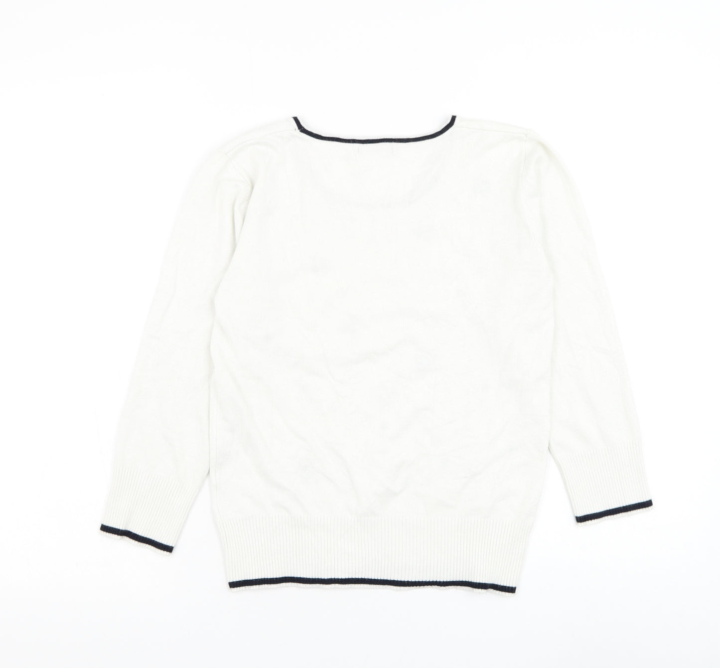 Roman Womens White Roll Neck Viscose Pullover Jumper Size 10