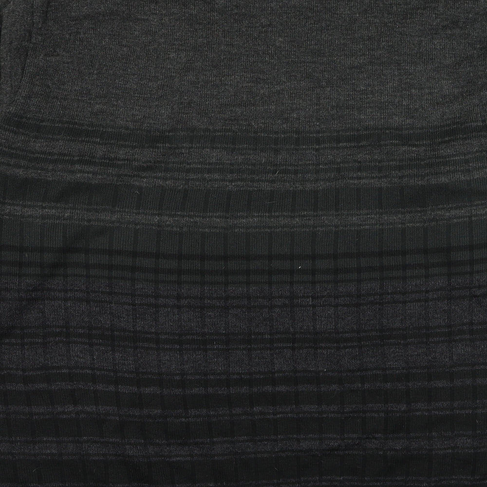 Berkertex Mens Grey Roll Neck Striped Acrylic Pullover Jumper Size L