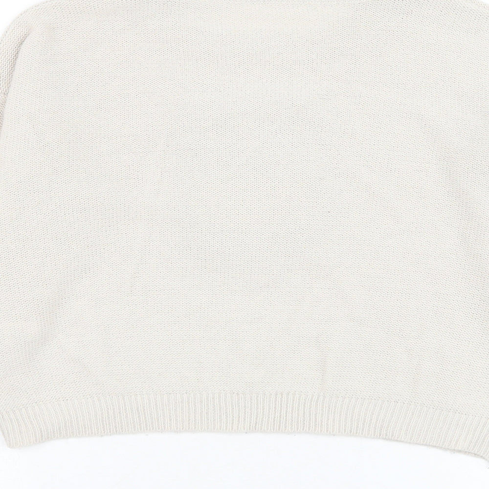 Preworn Womens Beige Round Neck Acrylic Pullover Jumper Size S - Owl