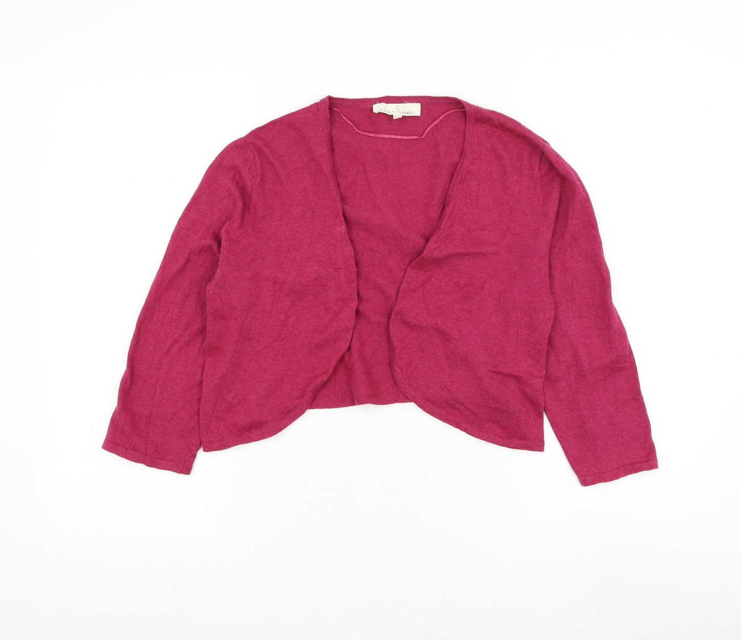 Seasalt Womens Pink Square Neck Cotton Cardigan Jumper Size 14
