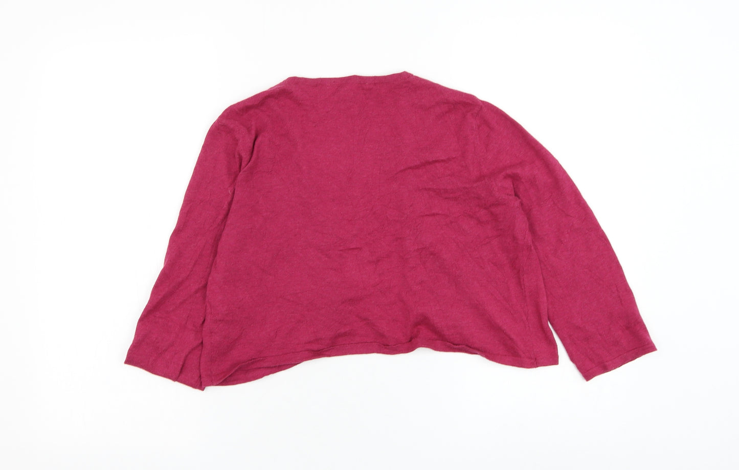 Seasalt Womens Pink Square Neck Cotton Cardigan Jumper Size 14