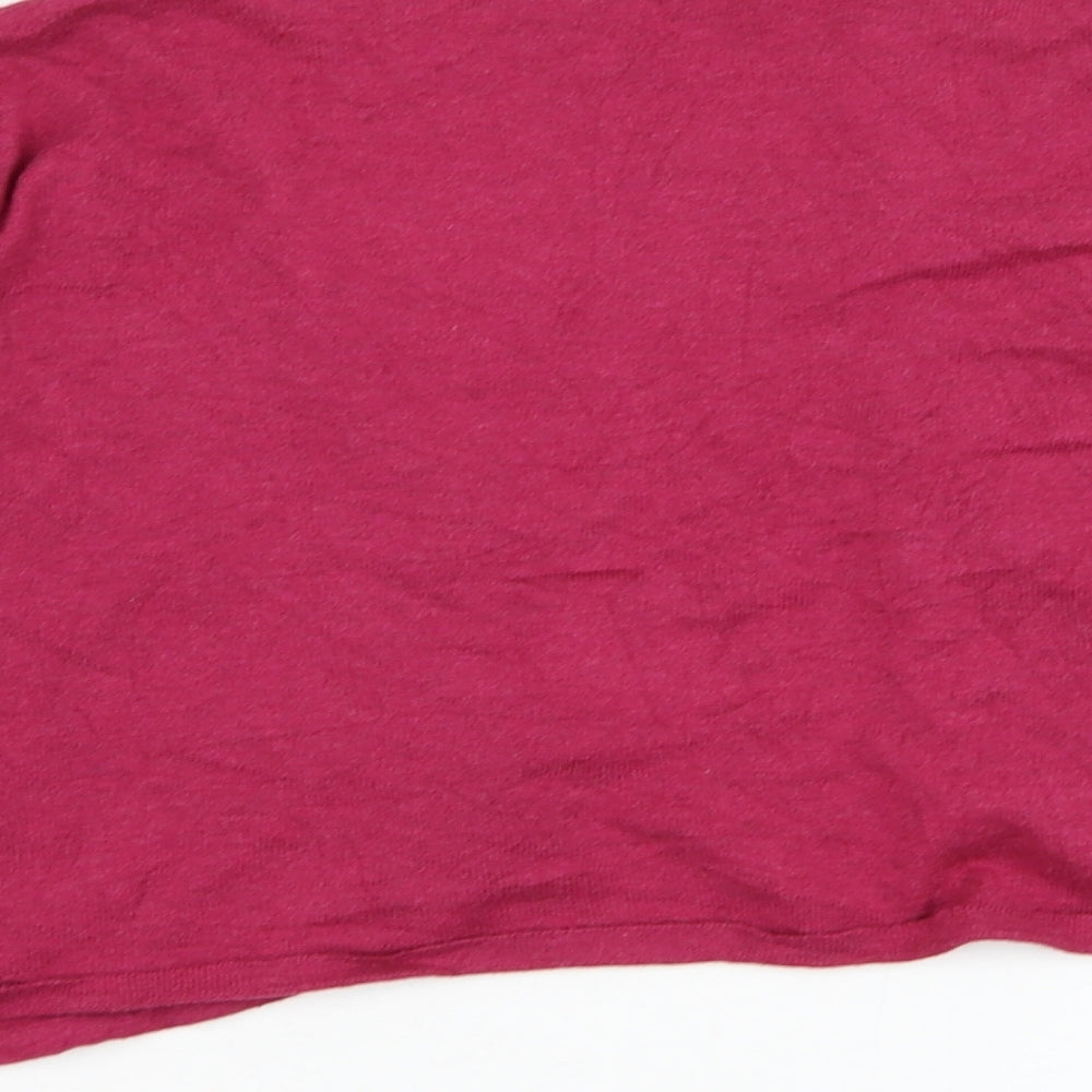 Seasalt Womens Pink Square Neck Cotton Cardigan Jumper Size 14