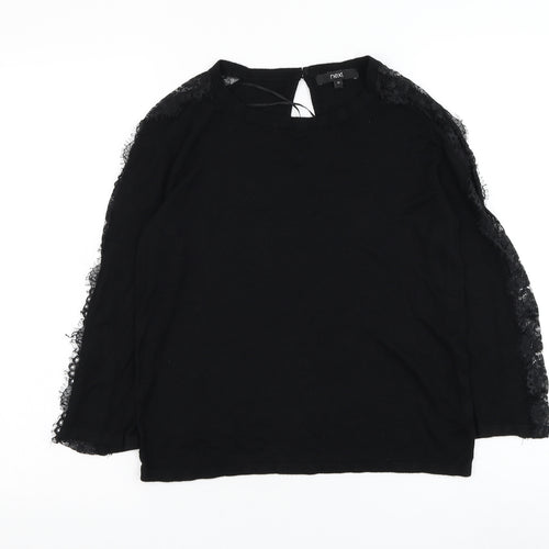 NEXT Womens Black Round Neck Viscose Pullover Jumper Size 12