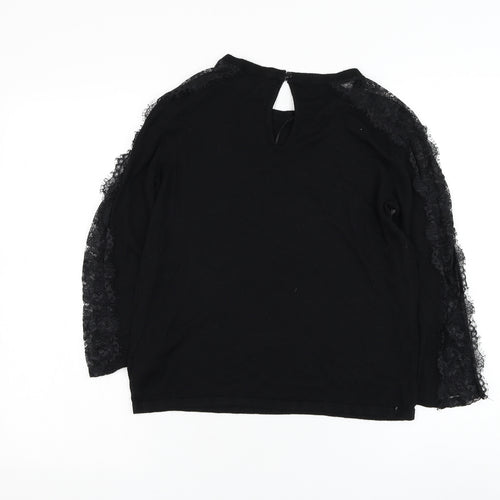 NEXT Womens Black Round Neck Viscose Pullover Jumper Size 12