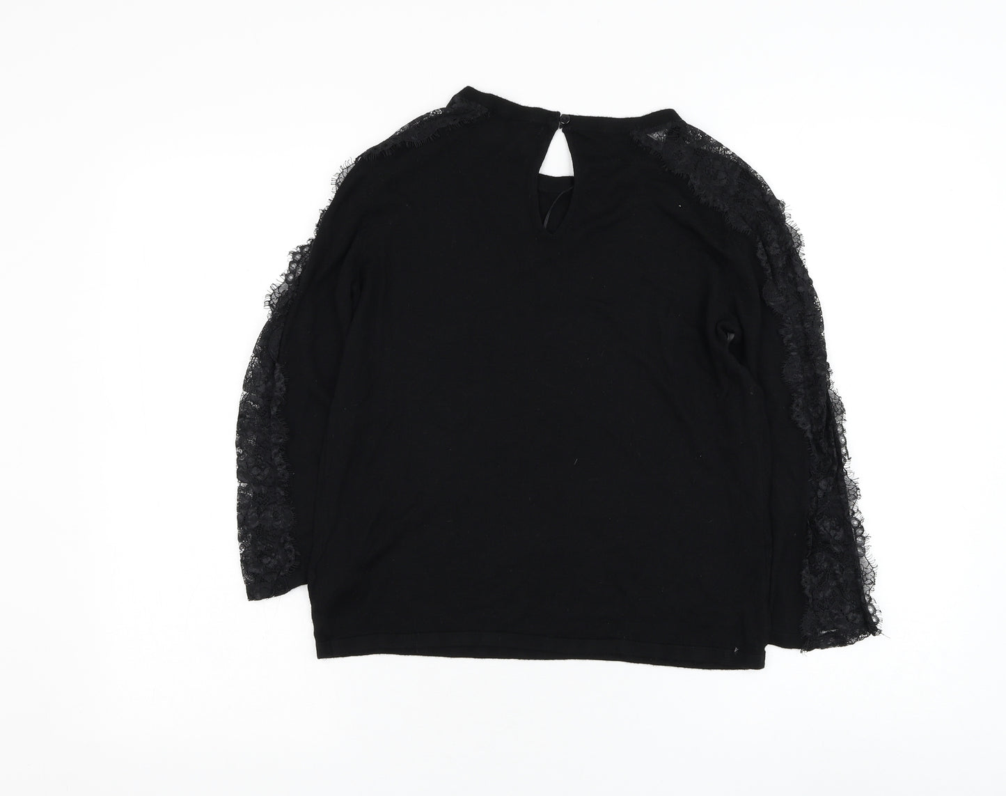 NEXT Womens Black Round Neck Viscose Pullover Jumper Size 12