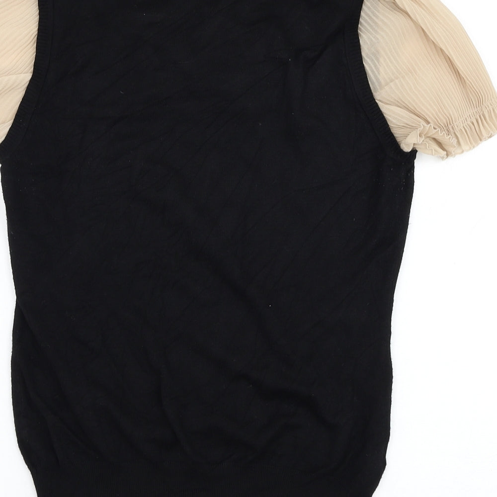 NEXT Womens Black Round Neck Viscose Pullover Jumper Size 12