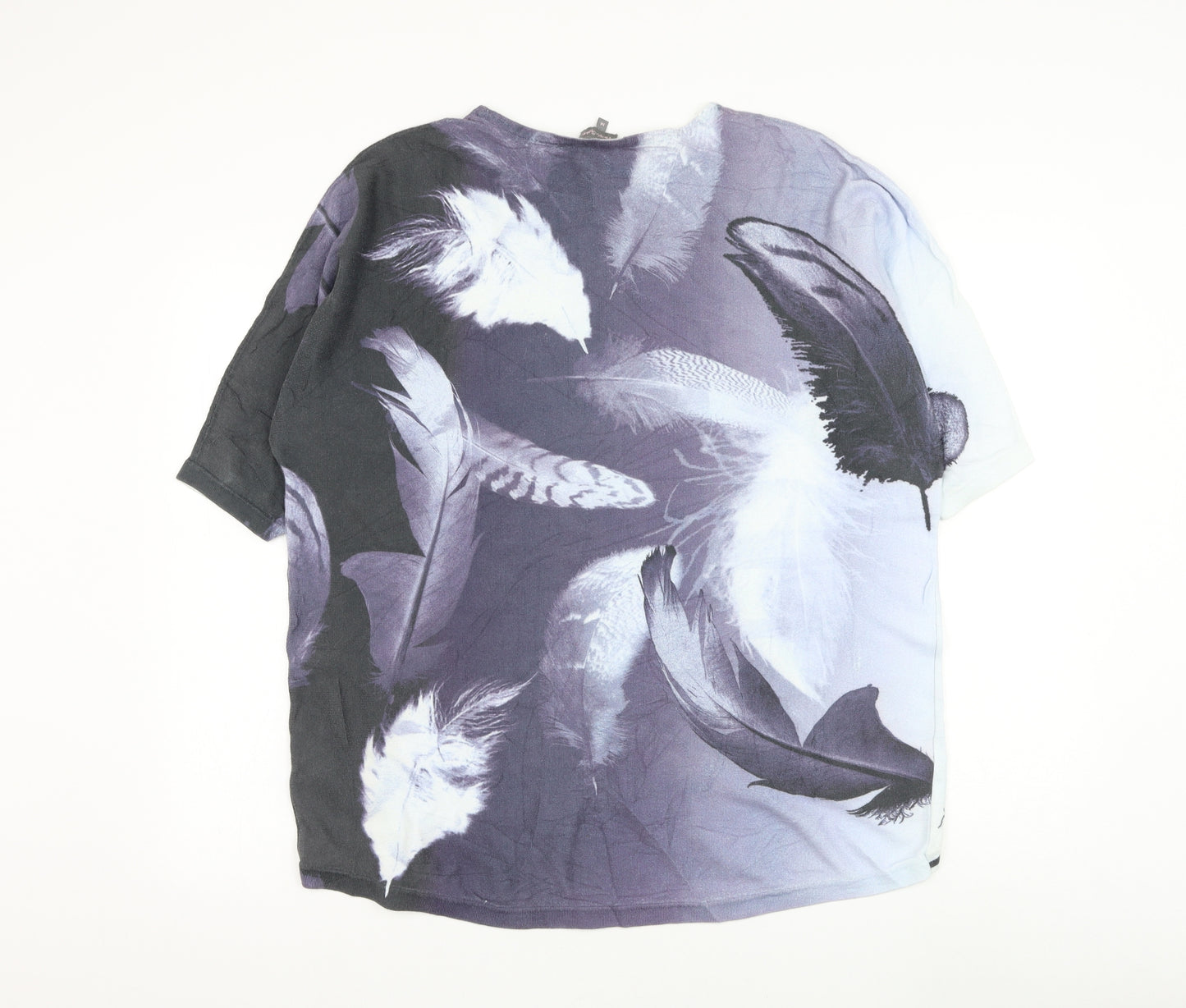 Phase Eight Womens Blue Round Neck Polyester Pullover Jumper Size M - Feather