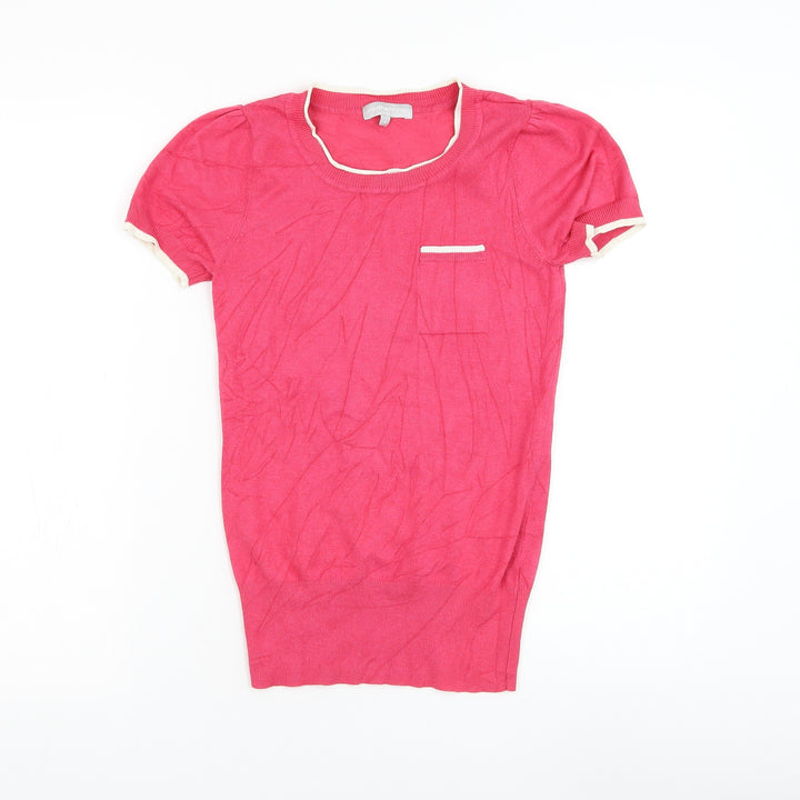 Debenhams Womens Pink Round Neck Viscose Pullover Jumper Size 8