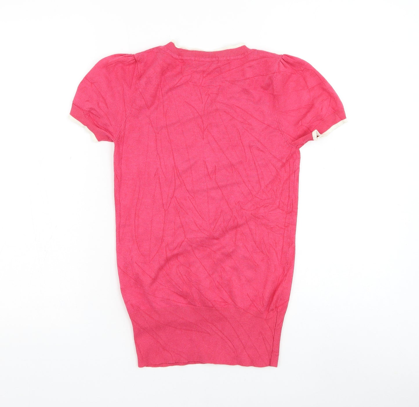 Debenhams Womens Pink Round Neck Viscose Pullover Jumper Size 8