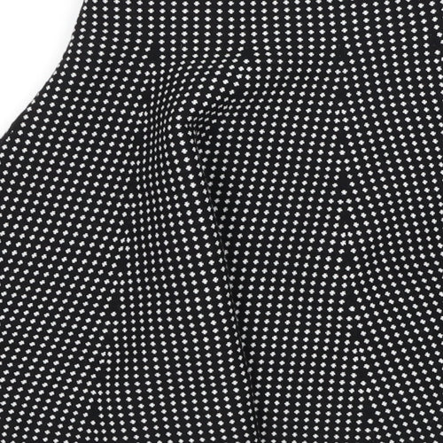 Gloria Jeans Womens Black Geometric Nylon Skater Skirt Size M