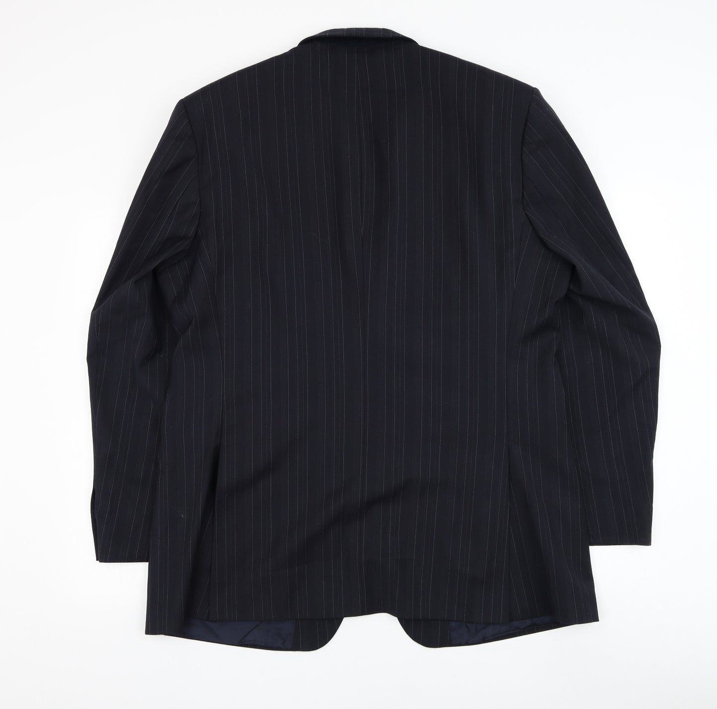 Karl Jackson Mens Black Striped Wool Jacket Suit Jacket Size 44