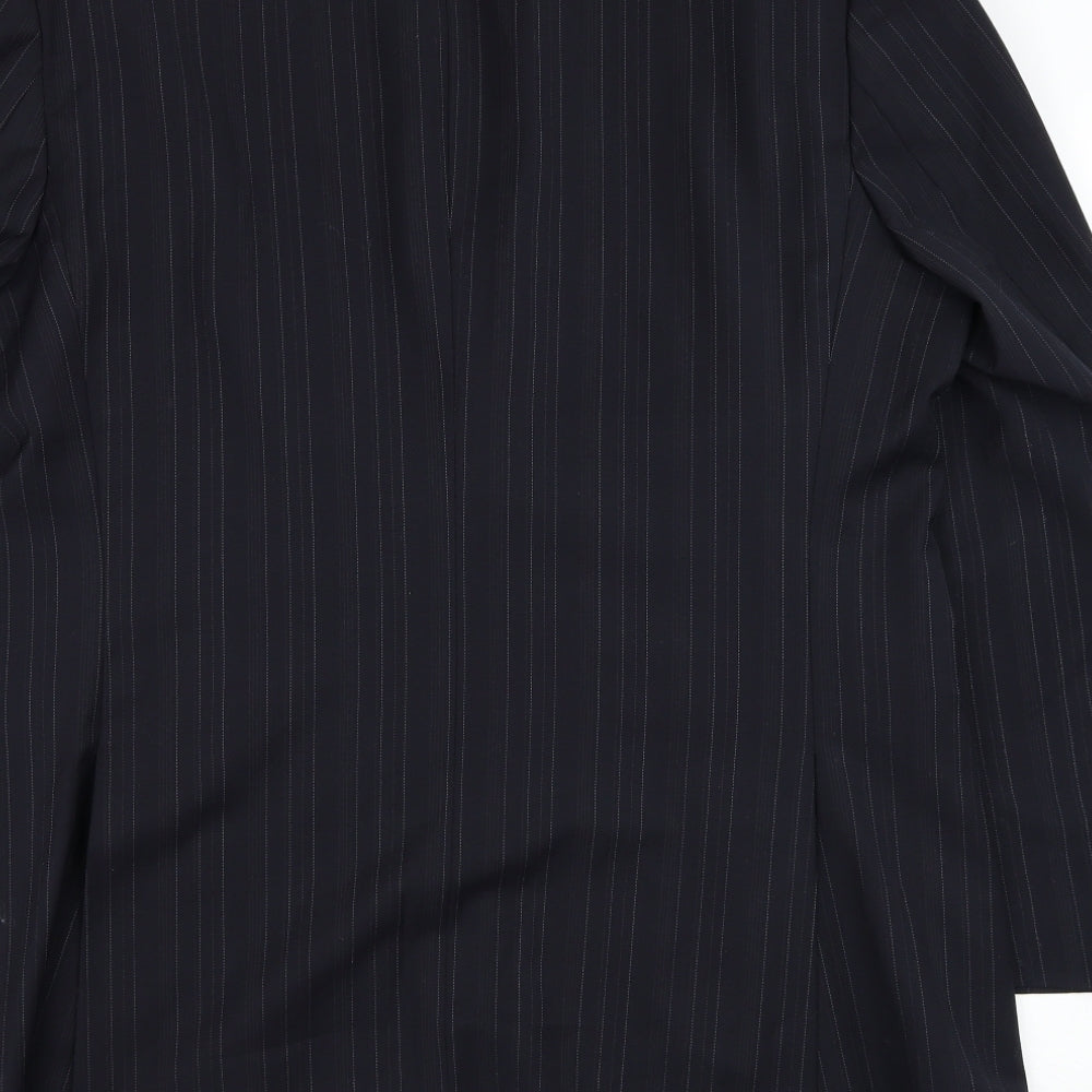 Karl Jackson Mens Black Striped Wool Jacket Suit Jacket Size 44