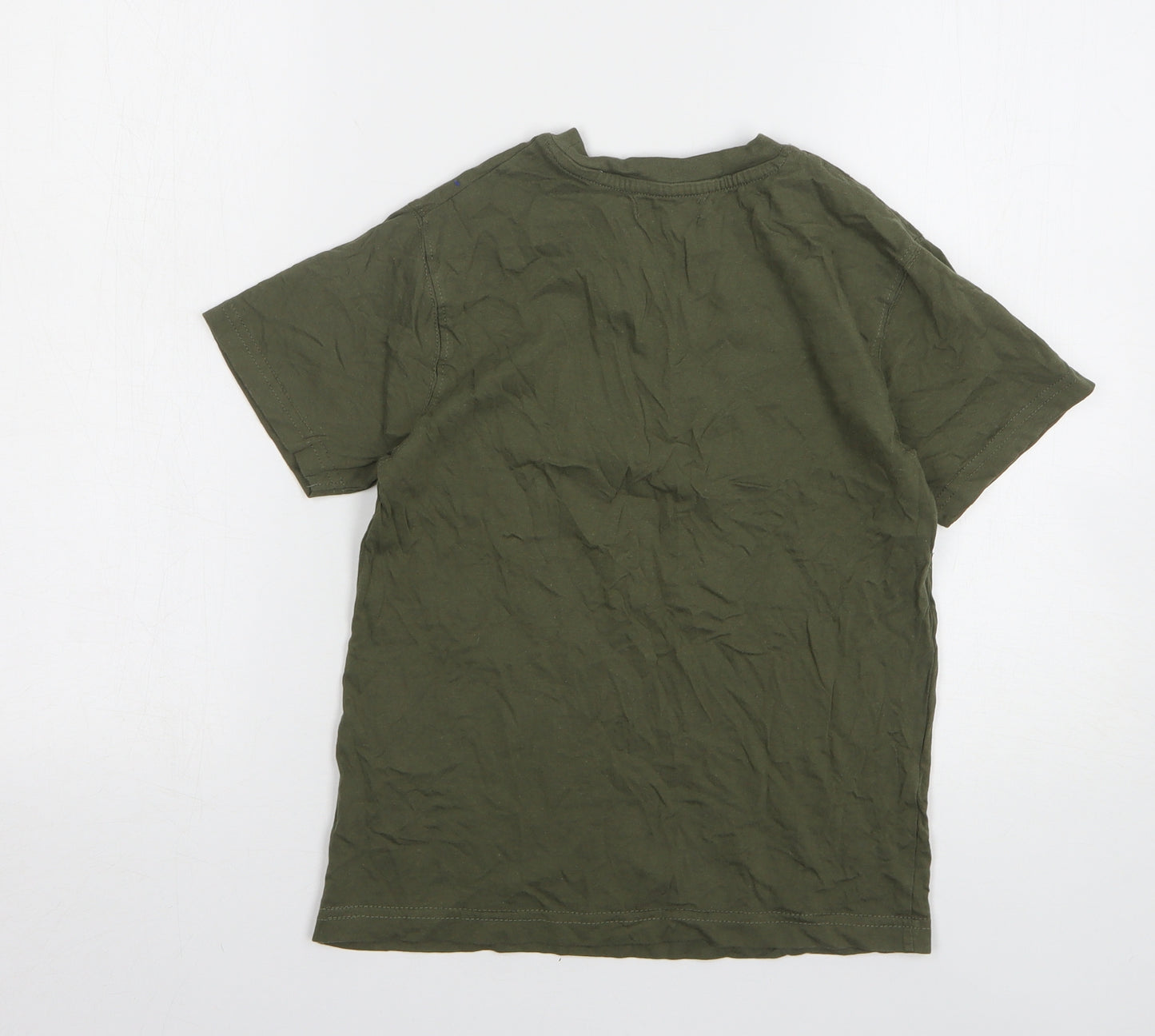 Rebel Boys Green Cotton Basic T-Shirt Size 9-10 Years Round Neck