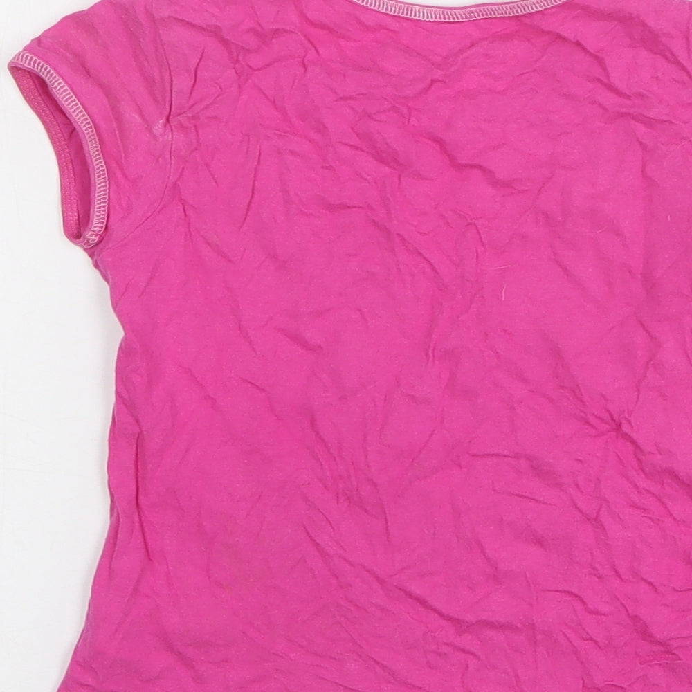 Young Dimension Girls Pink Cotton Basic T-Shirt Size 7-8 Years Round Neck