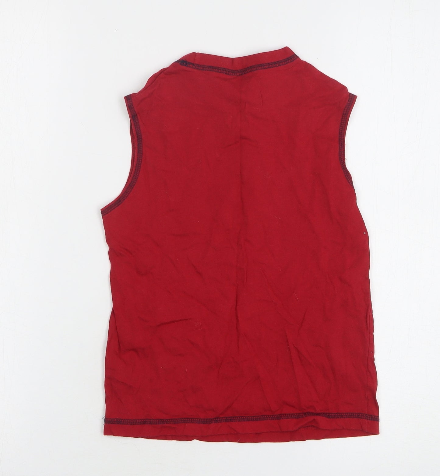 Cherokee Boys Red Geometric Cotton Basic Tank Size 5-6 Years Round Neck