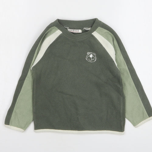 George Boys Green Polyester Pullover Sweatshirt Size 3-4 Years