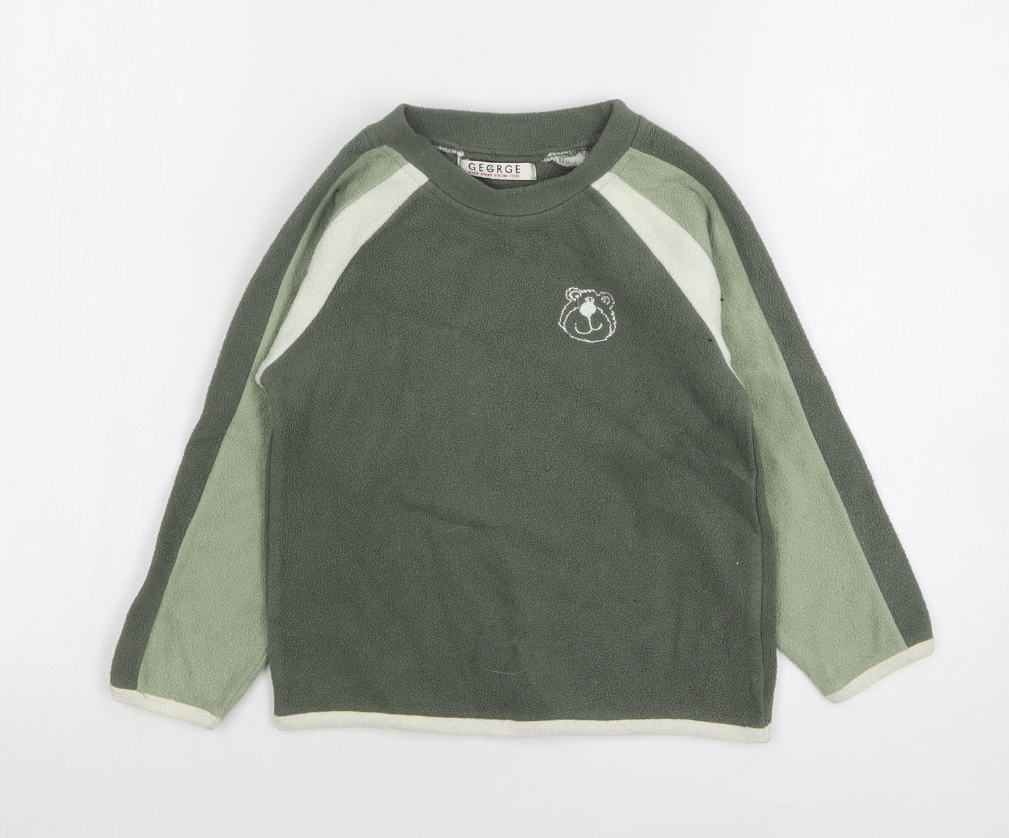George Boys Green Polyester Pullover Sweatshirt Size 3-4 Years