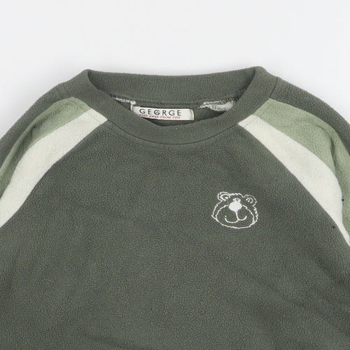 George Boys Green Polyester Pullover Sweatshirt Size 3-4 Years