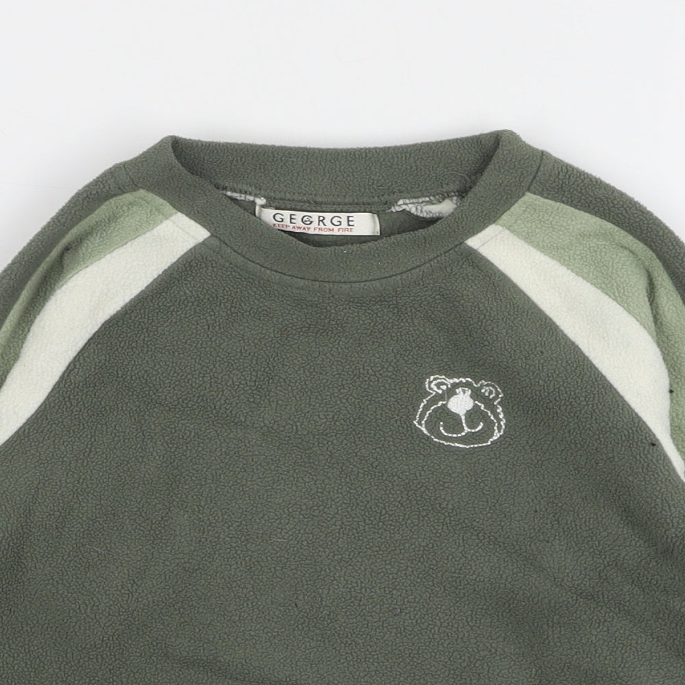 George Boys Green Polyester Pullover Sweatshirt Size 3-4 Years