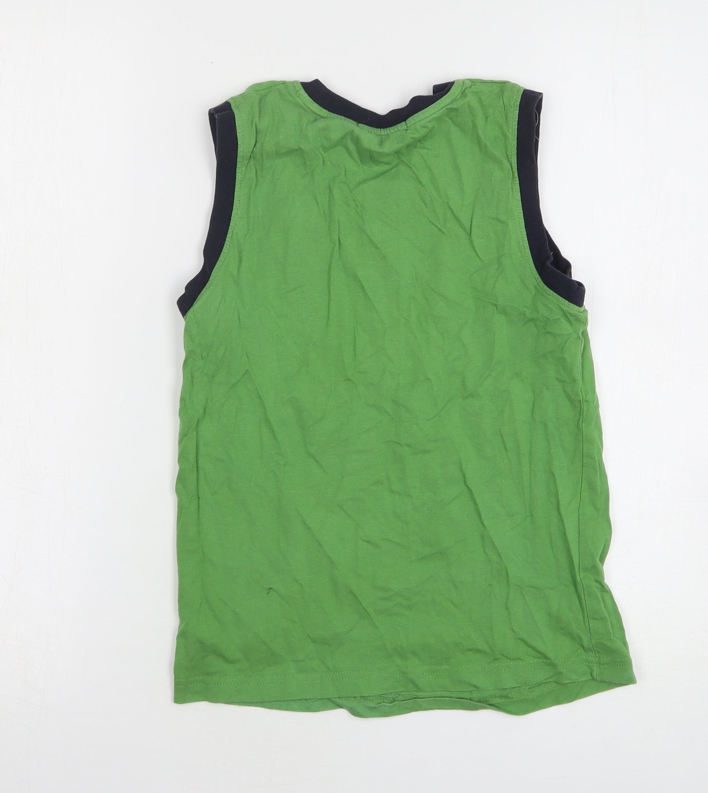 George Boys Green Cotton Basic Tank Size 9-10 Years Round Neck