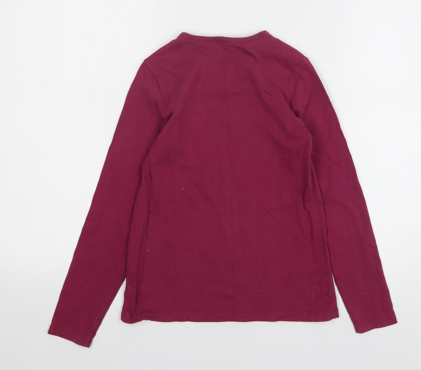 George Girls Purple Cotton Basic T-Shirt Size 9-10 Years Round Neck