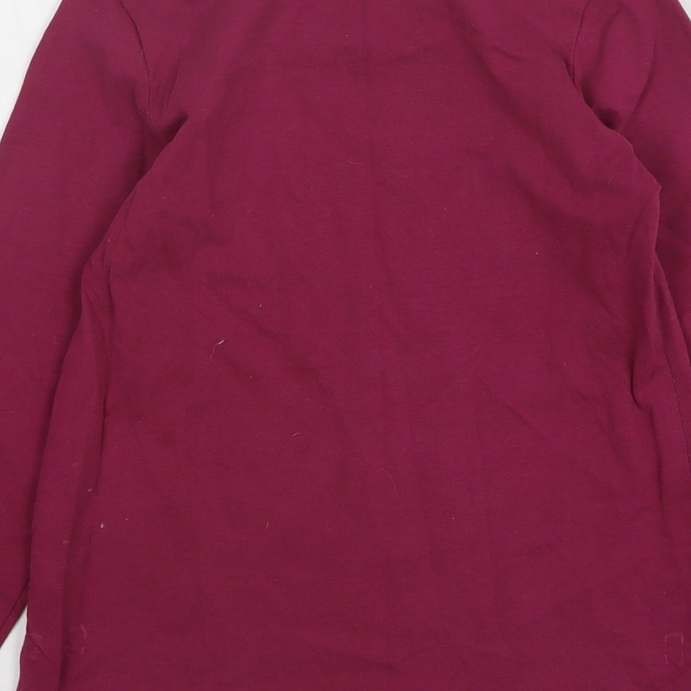 George Girls Purple Cotton Basic T-Shirt Size 9-10 Years Round Neck