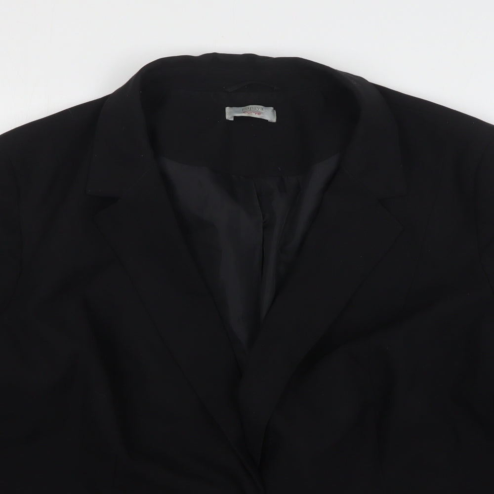 Papaya Womens Black Polyester Jacket Suit Jacket Size 22