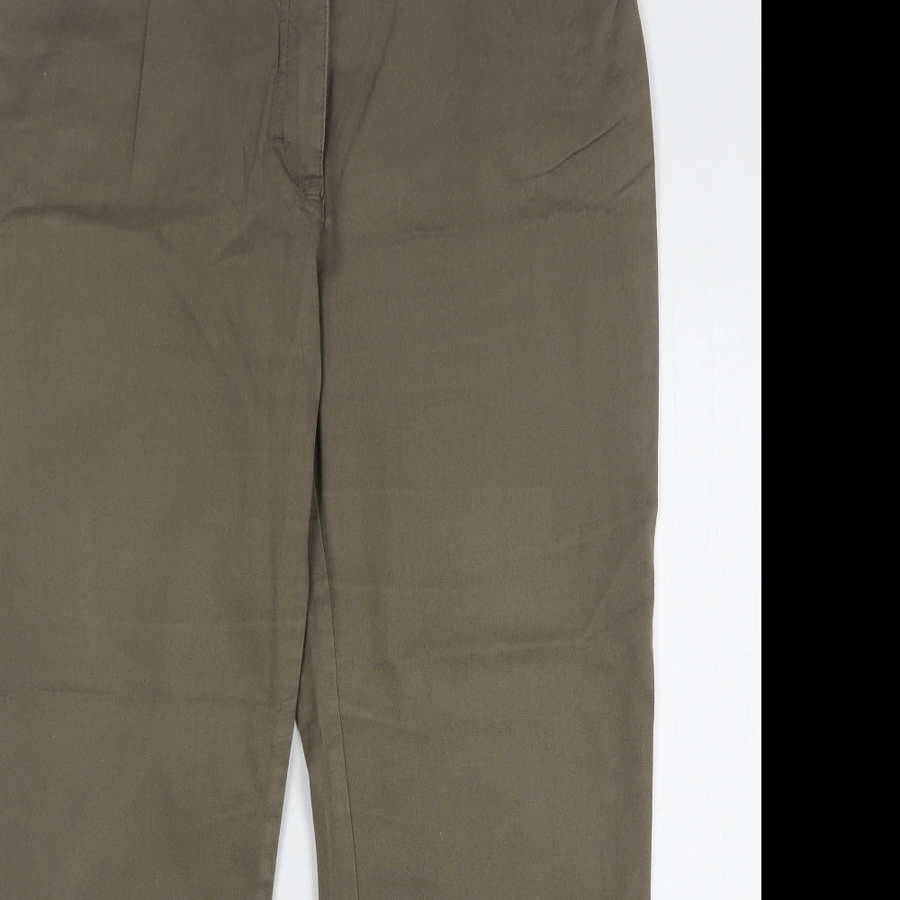 CC Casual Womens Green Cotton Straight Jeans Size 18 L28 in Regular