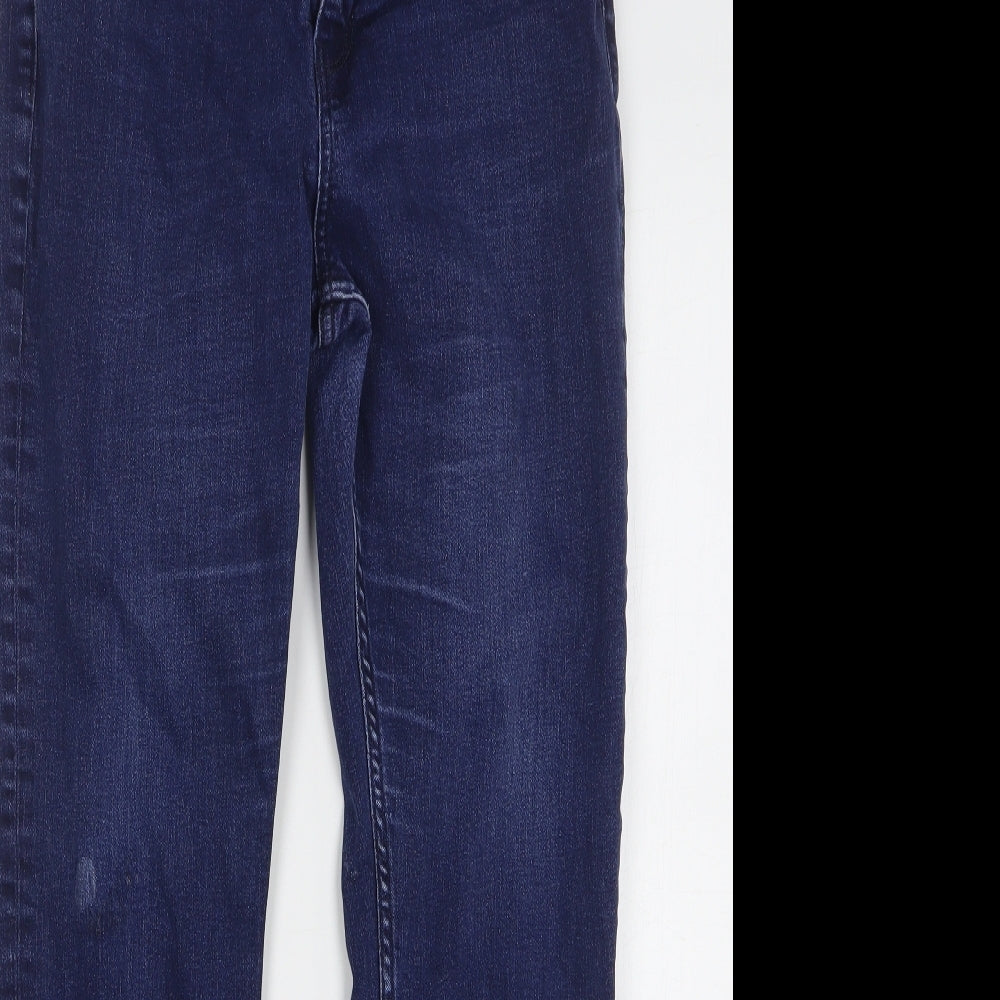 Marks and Spencer Womens Blue Cotton Straight Jeans Size 16 L29 in Slim