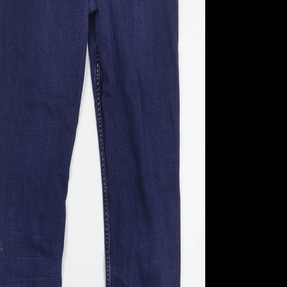 Marks and Spencer Womens Blue Cotton Straight Jeans Size 16 L29 in Slim