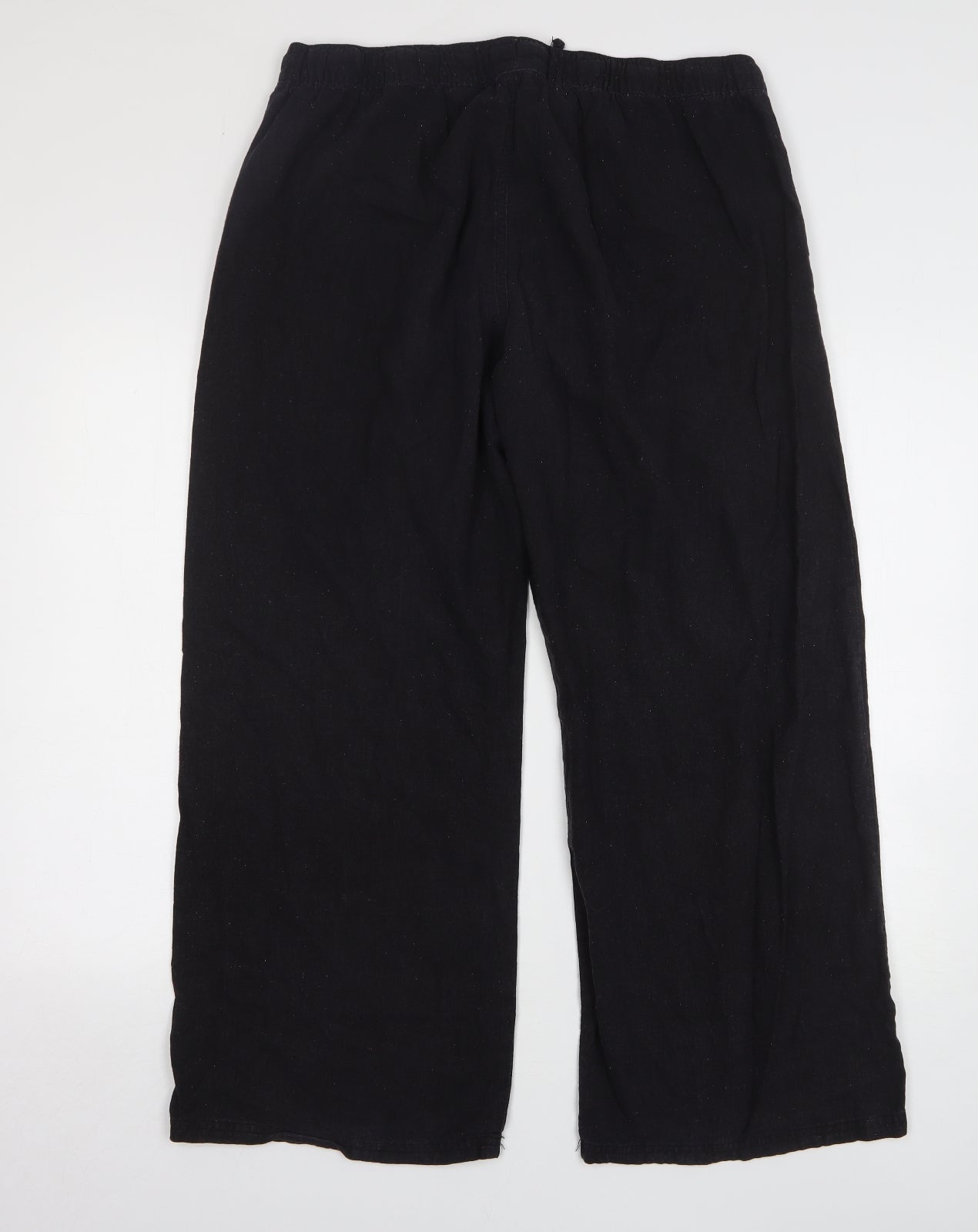 Insignia Womens Black Linen Chino Trousers Size 18 L28 in Regular