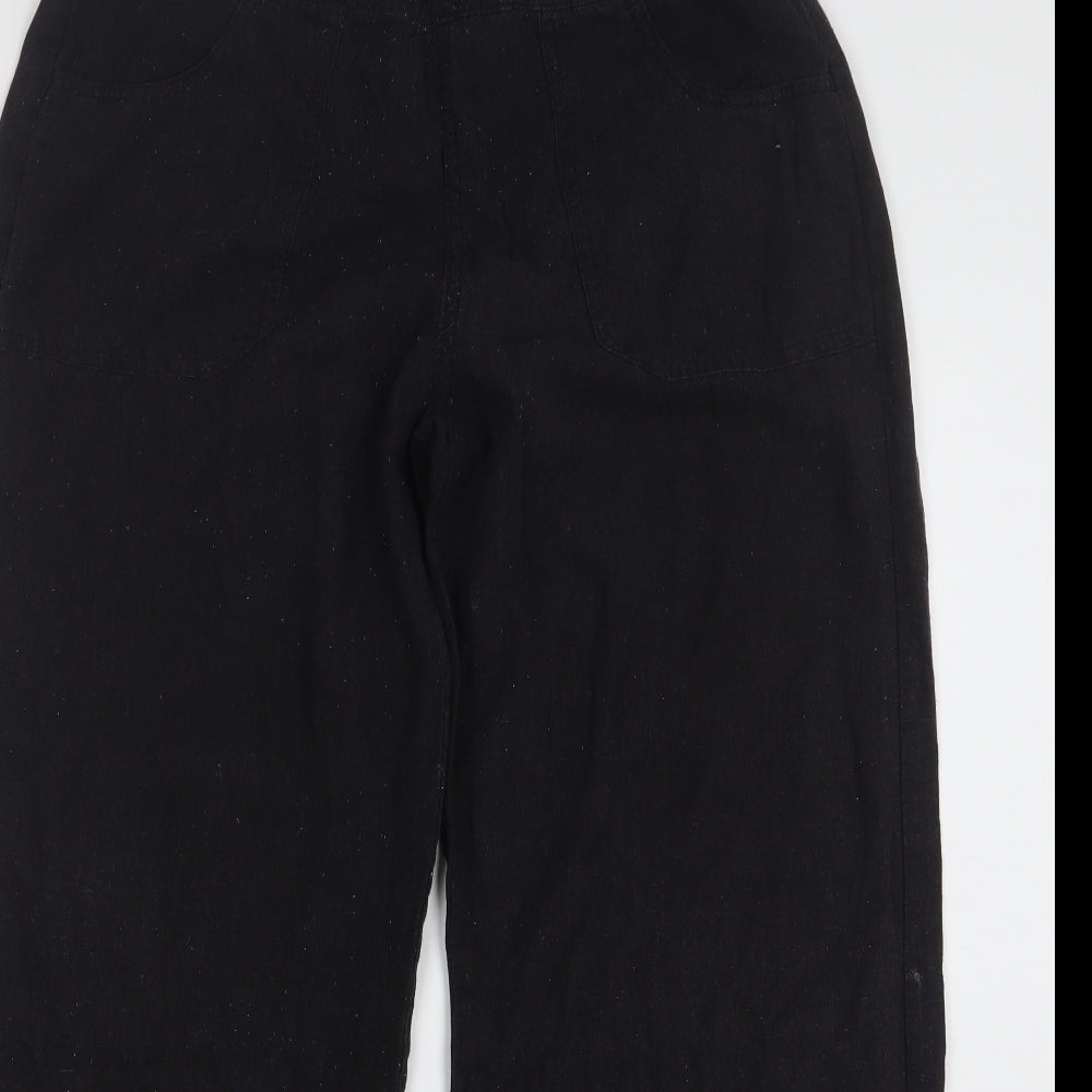 Insignia Womens Black Linen Chino Trousers Size 18 L28 in Regular