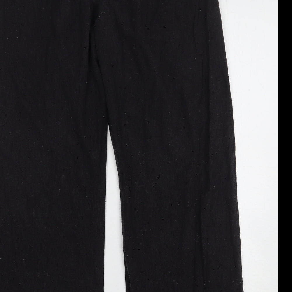 Insignia Womens Black Linen Chino Trousers Size 18 L28 in Regular