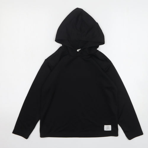 Shien Girls Black Polyester Pullover Hoodie Size 9 Years