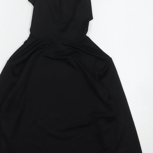Shien Girls Black Polyester Pullover Hoodie Size 9 Years