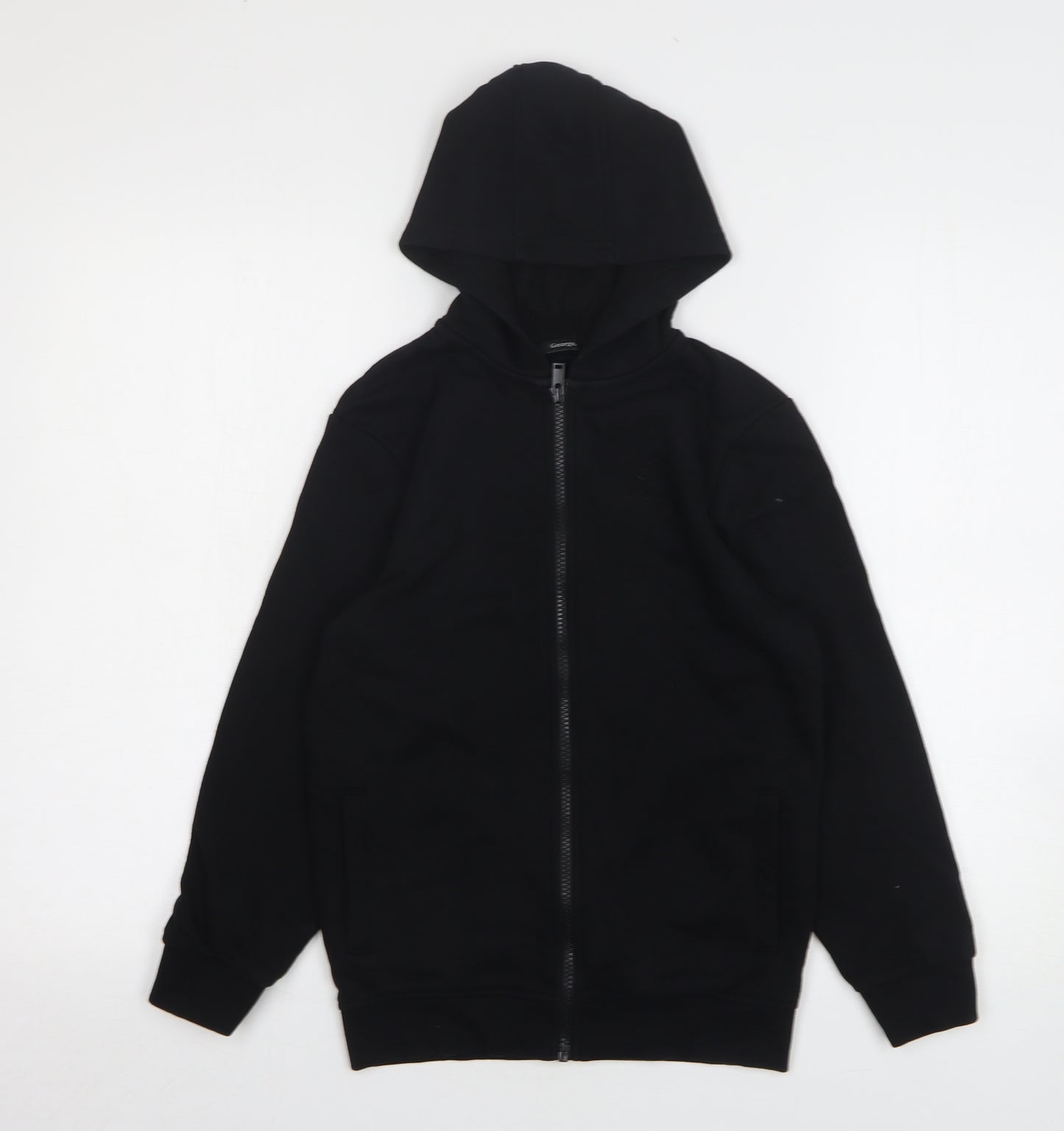 George Boys Black Cotton Full Zip Hoodie Size 8-9 Years