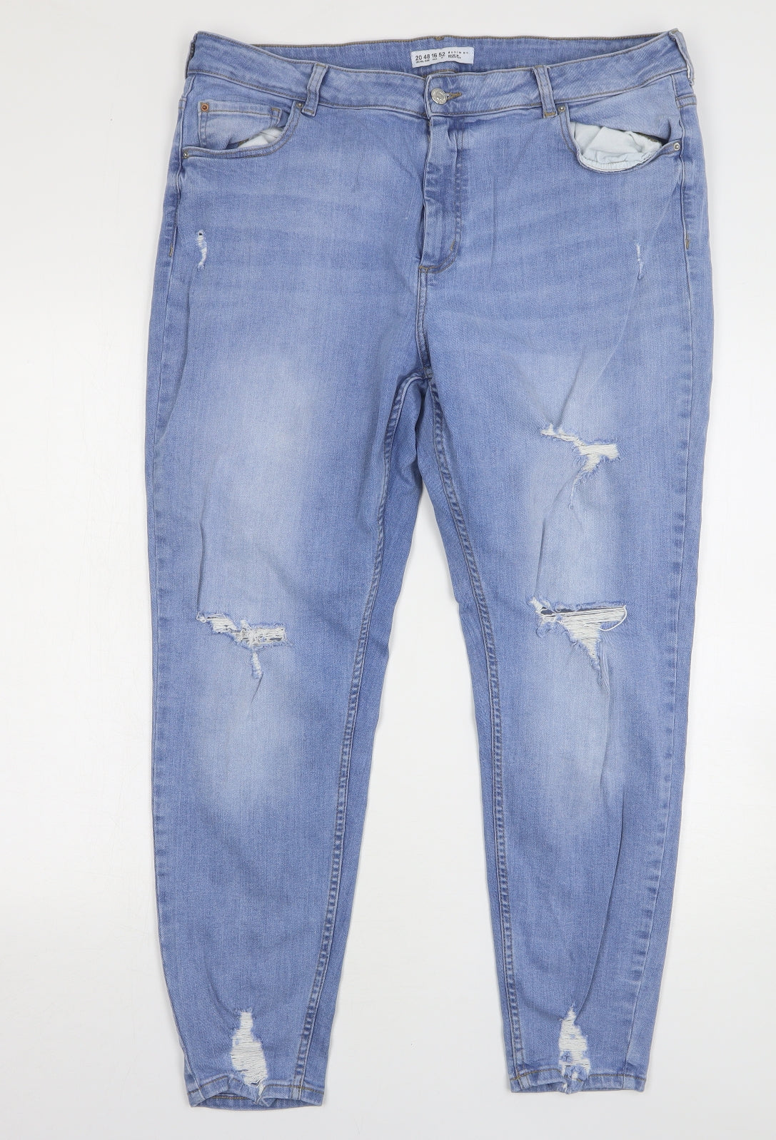 Denim & Co. Womens Blue Cotton Skinny Jeans Size 20 L28 in Regular