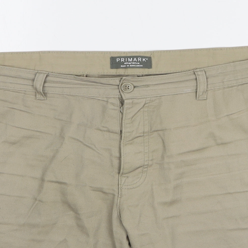 Primark Mens Beige Cotton Chino Shorts Size 40 L10 in Regular