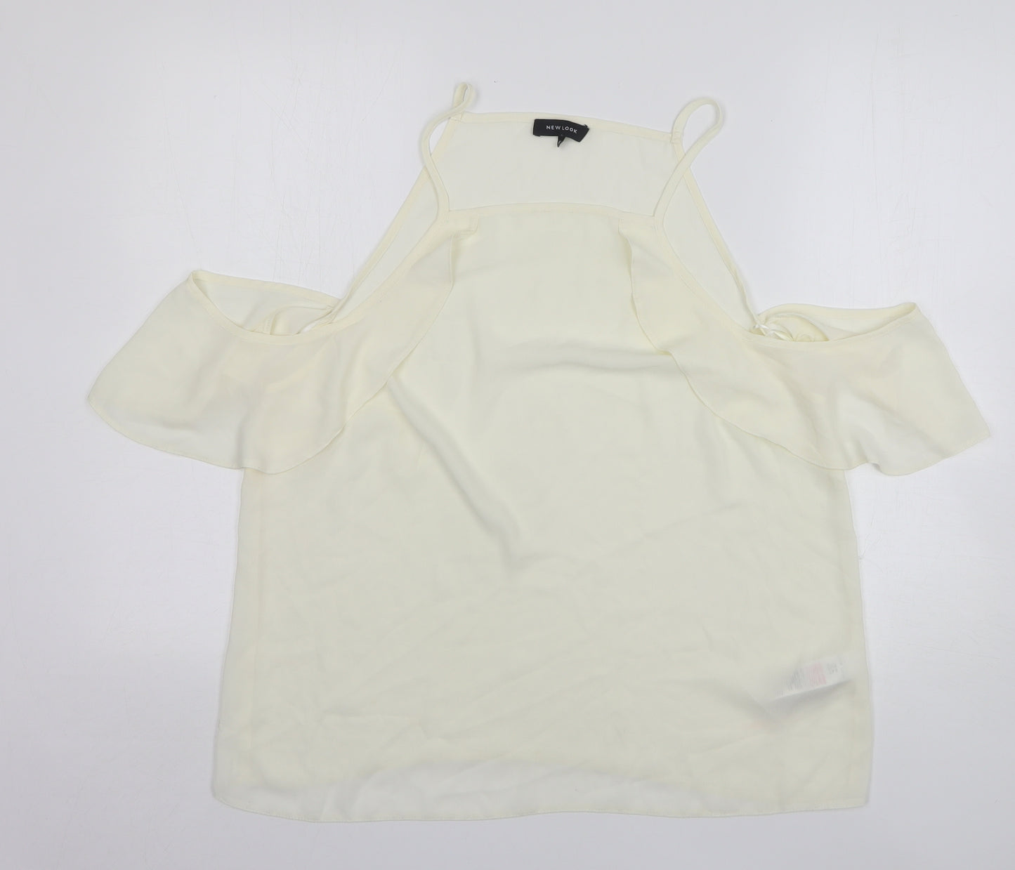 New Look Womens Ivory Polyester Basic Blouse Size 16 Round Neck